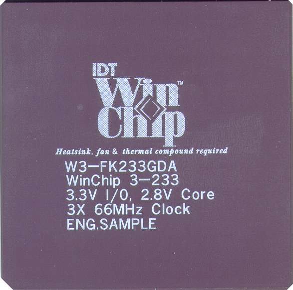 照片中提到了IDT、Chp、Heatsink, fan & thermal compound required,包含了IDT Winchip的、WinChip、牌、儀表、產品