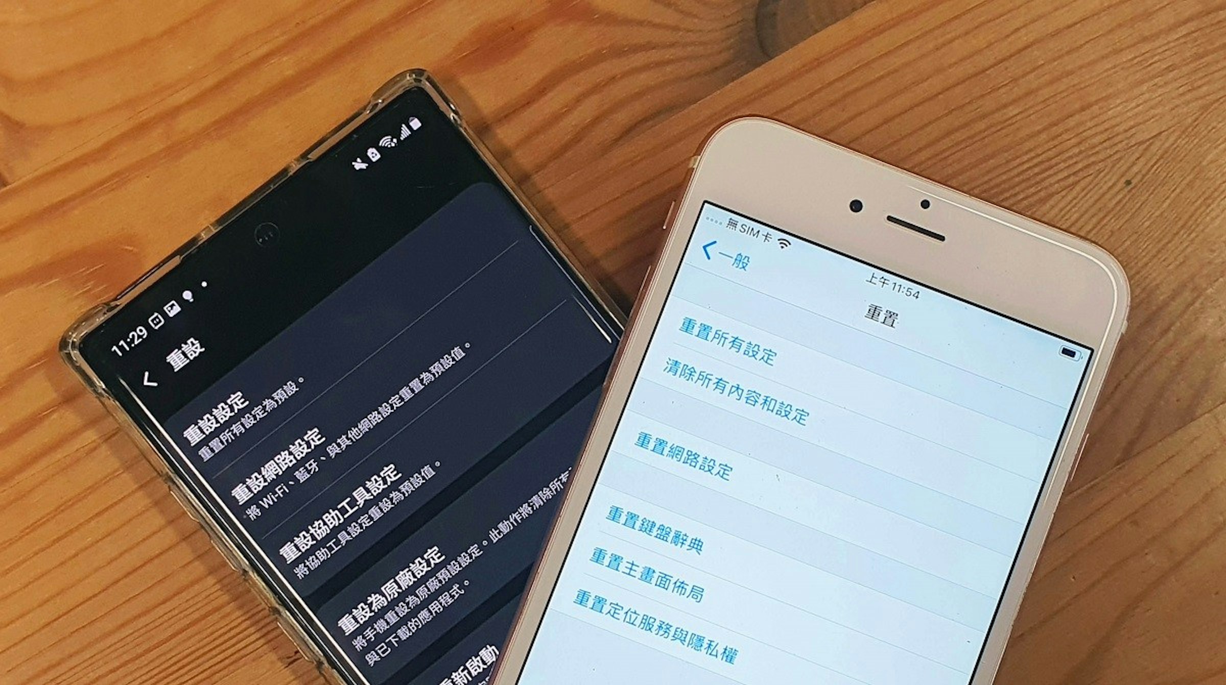 照片中提到了回令、.無SIM卡令、11:29 O D •，包含了功能手機、功能手機、便攜式通訊設備、蜂窩網絡、移動電話