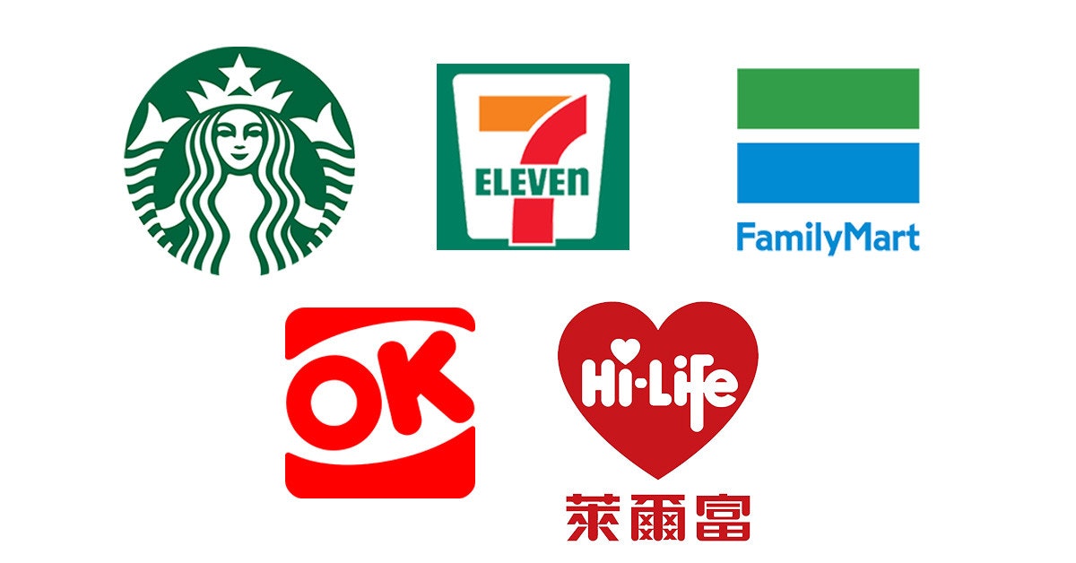 照片中提到了ELEVEN、FamilyMart、OK Hi-Life,跟星巴克、家庭超市有關,包含了2023父親節優惠、折扣和津貼、好超市、網上購物、購物
