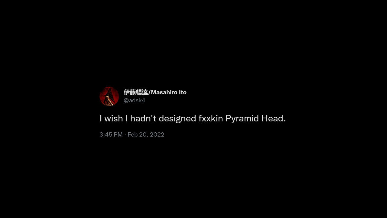 照片中提到了(P /Masahiro Ito、@adsk4、I wish I hadn't designed fxxkin Pyramid Head.,跟曼富圖、北奔卡車有關,包含了電腦牆紙、寂靜嶺、小浪、產品設計、商標