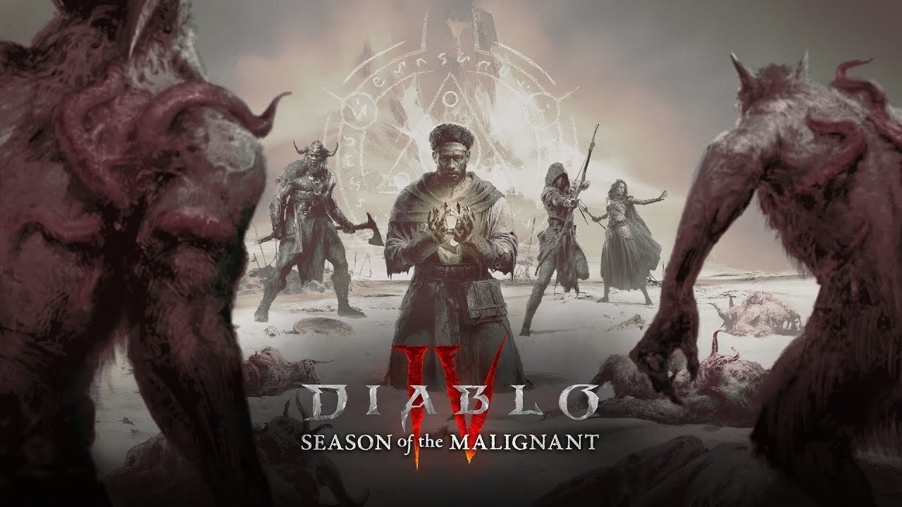 照片中提到了DIABLO、SEASON of the MALIGNANT,包含了暗黑破壞神4、羅德·弗格森、暗黑破壞神IV、暗黑破壞神III、暴雪娛樂