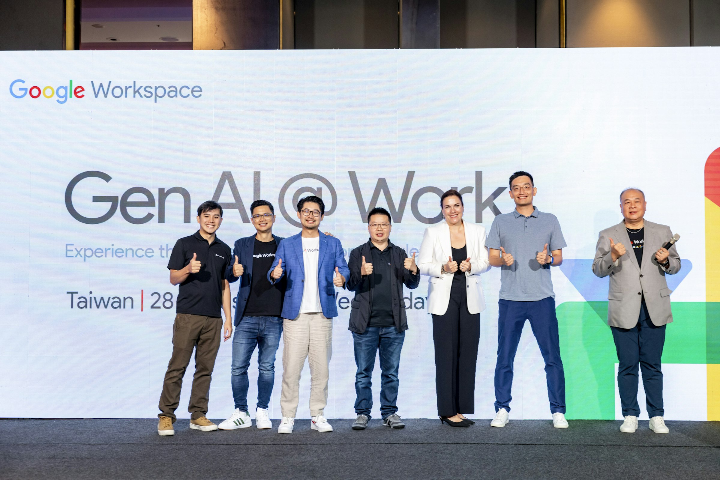 照片中提到了Google Workspace、Gen Ab Work、Experience th，包含了慣例、慣例
