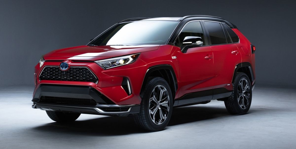 照片中包含了豐田RAV4、2019豐田RAV4、豐田RAV4 Hybrid、豐田普銳斯Prime、豐田汽車