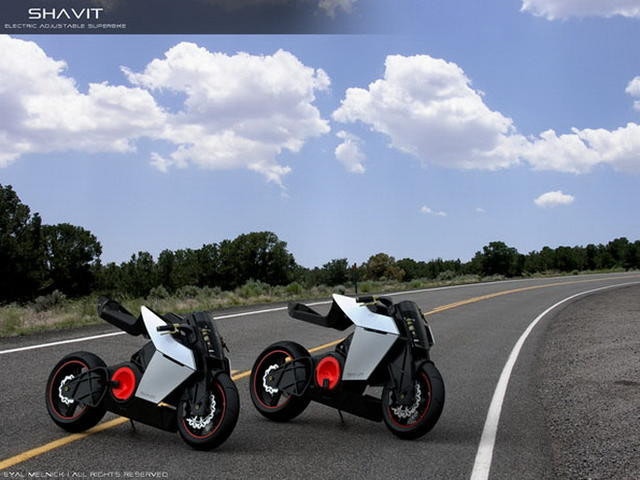 是未來派Shavit電動超級摩托車　騎乘姿勢可變喔！　這篇文章的首圖