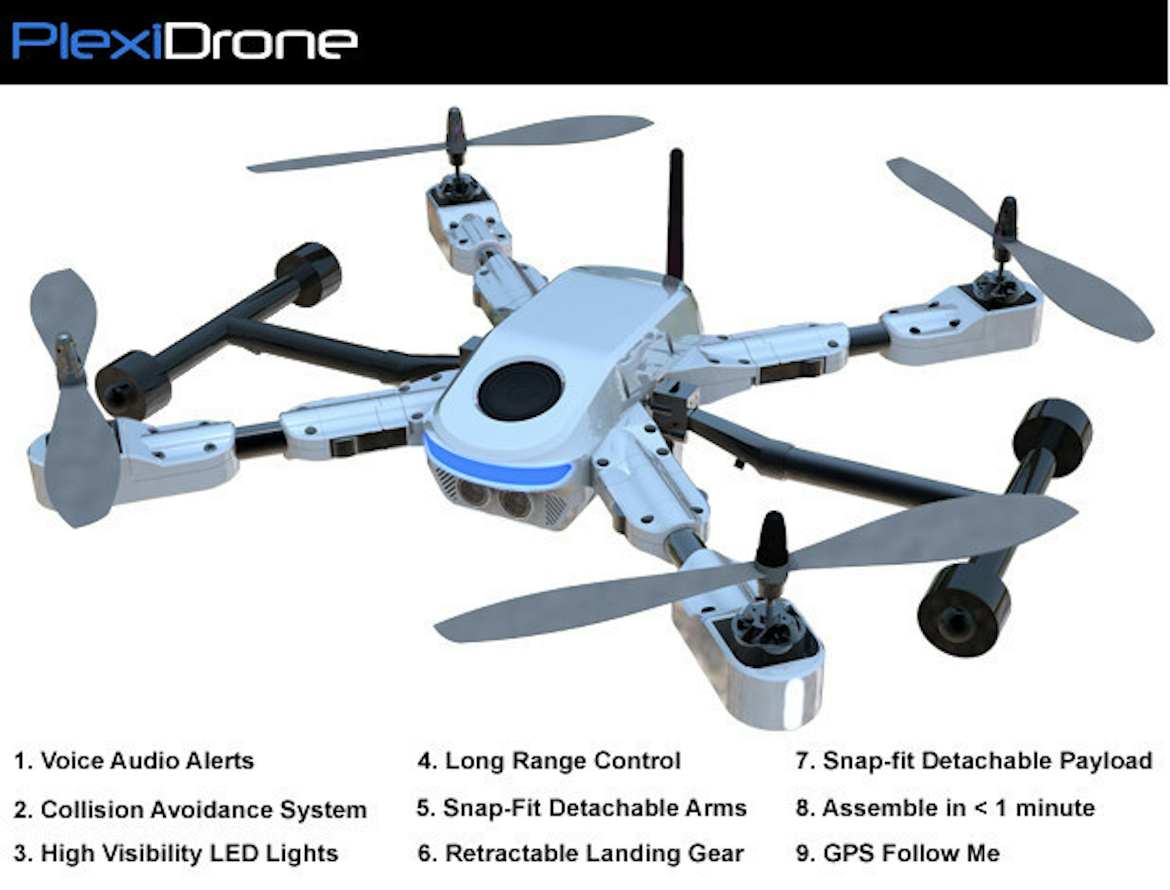 是想要空拍或是空中錄影嗎？也許PlexiDrone這款四旋翼機是個不錯的選擇這篇文章的首圖
