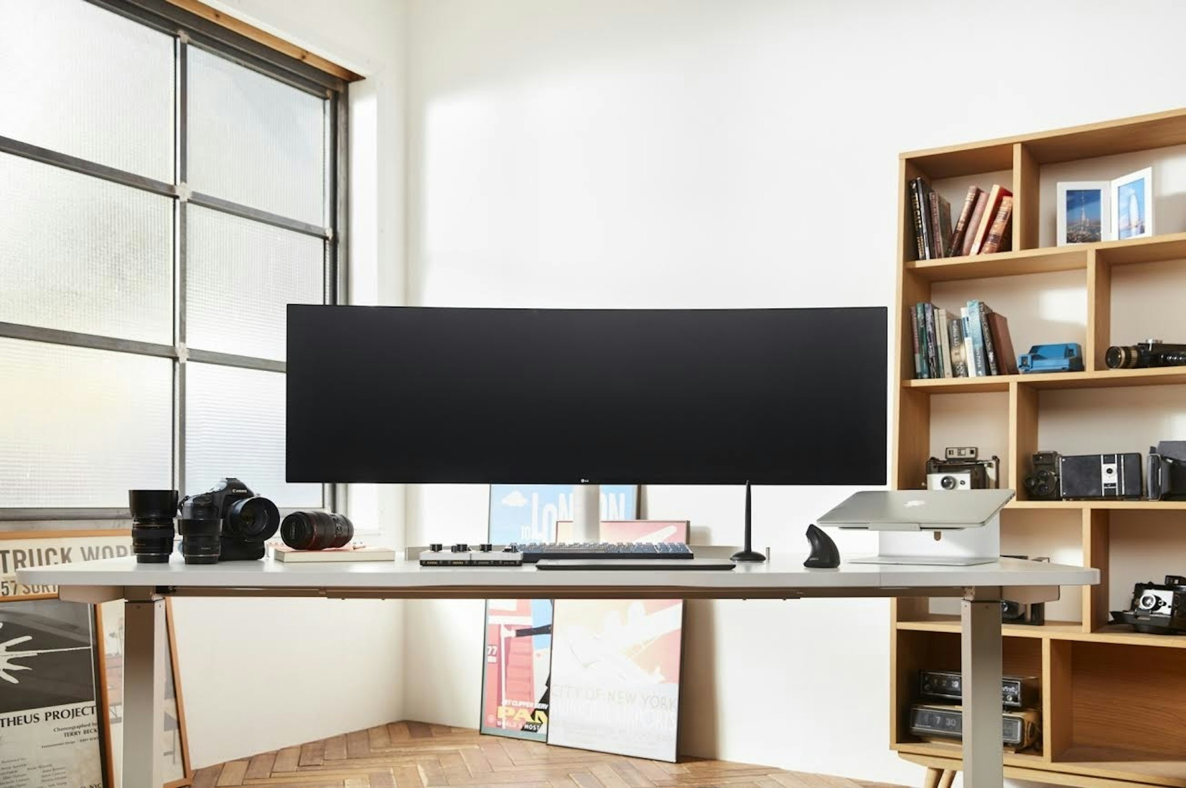 ASUS ROG SWIFT Gaming Monitor PG258Q, Computer Monitors, LG UltraWide, Refresh rate, Nvidia G-Sync, , LG Electronics, 21:9 aspect ratio, , Display device, Computer monitor, furniture, shelving, shelf, bookcase, office, interior design, desk, multimedia, angle, display device