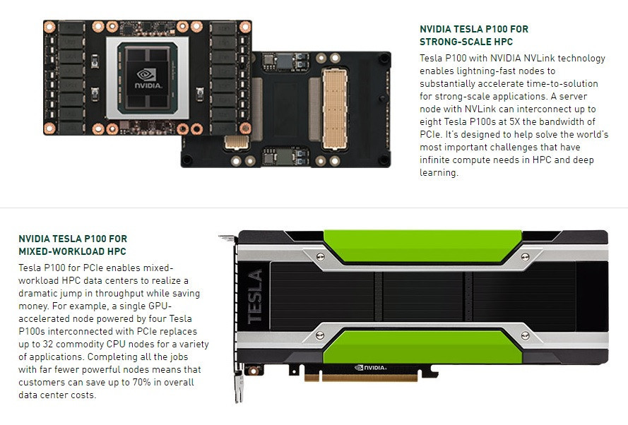 鎖定數據中心型超級電腦， NVIDIA 發表效能略低的PCIe 版本Tesla P100