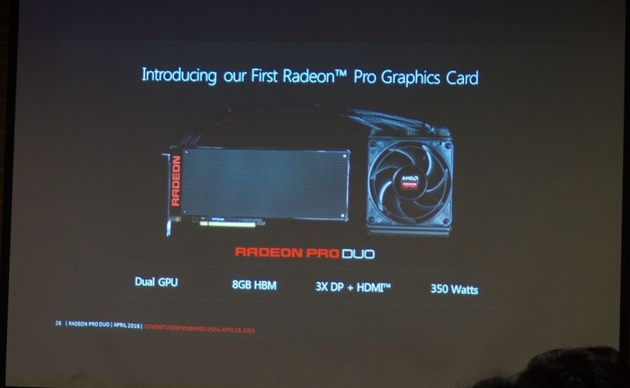 是抗衡 TITAN X ， AMD 單卡雙芯的 Radeon Pro Duo 將於 4 月 26 日推出這篇文章的首圖