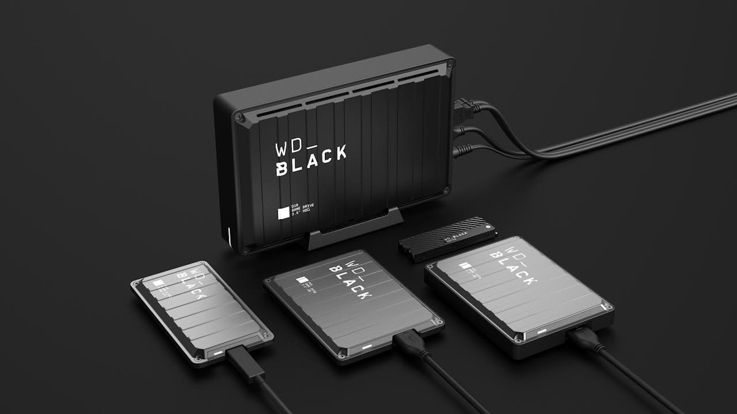 照片中提到了WD、BLACK、24 DRIVE，包含了電子產品、西部數據、硬盤驅動器、WD黑色P10硬盤WDBA、固態硬盤