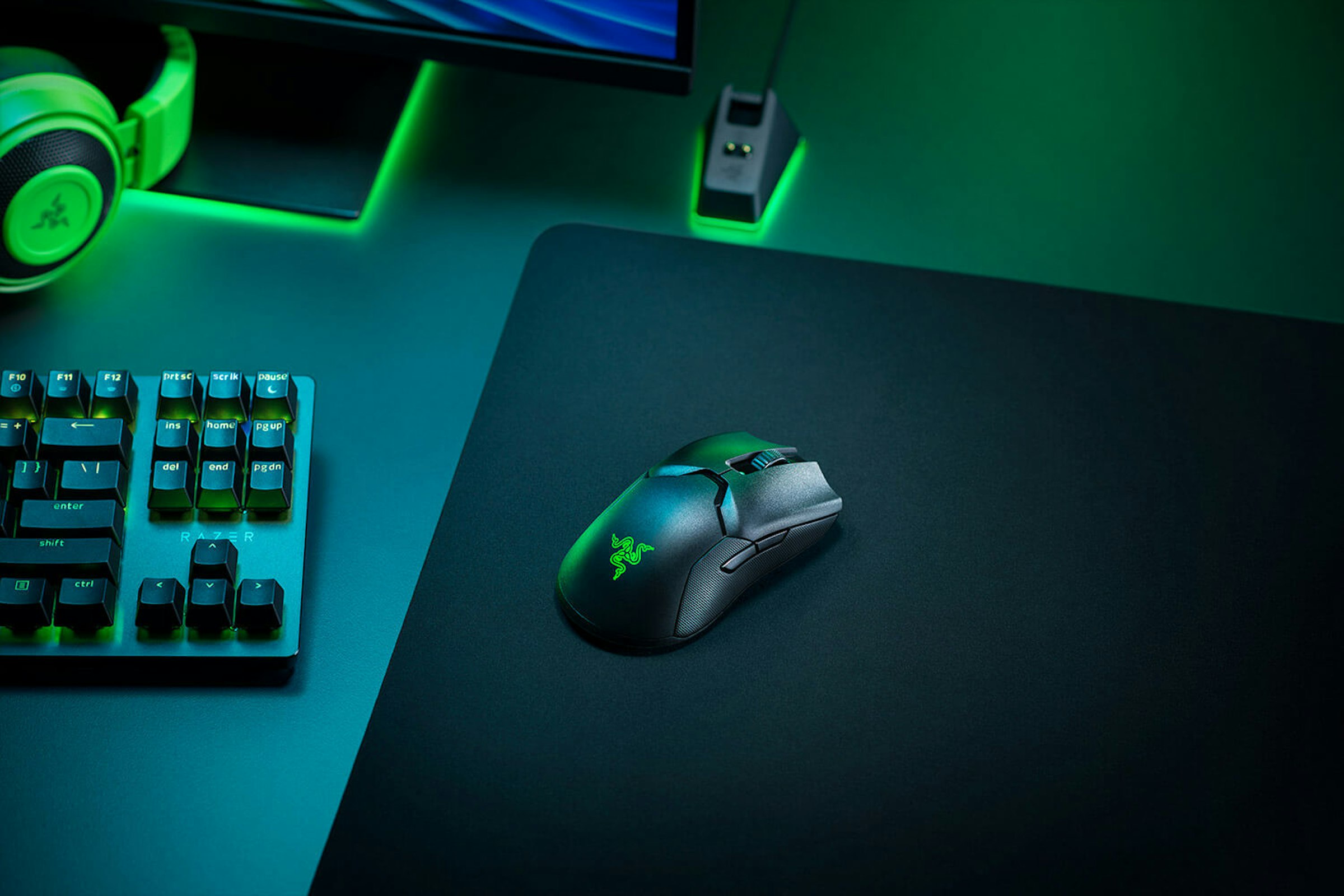 照片中提到了F10、prtsc、scr ik，包含了razer viper無線、電腦鼠標、雷蛇公司、雷蛇毒蛇、無線