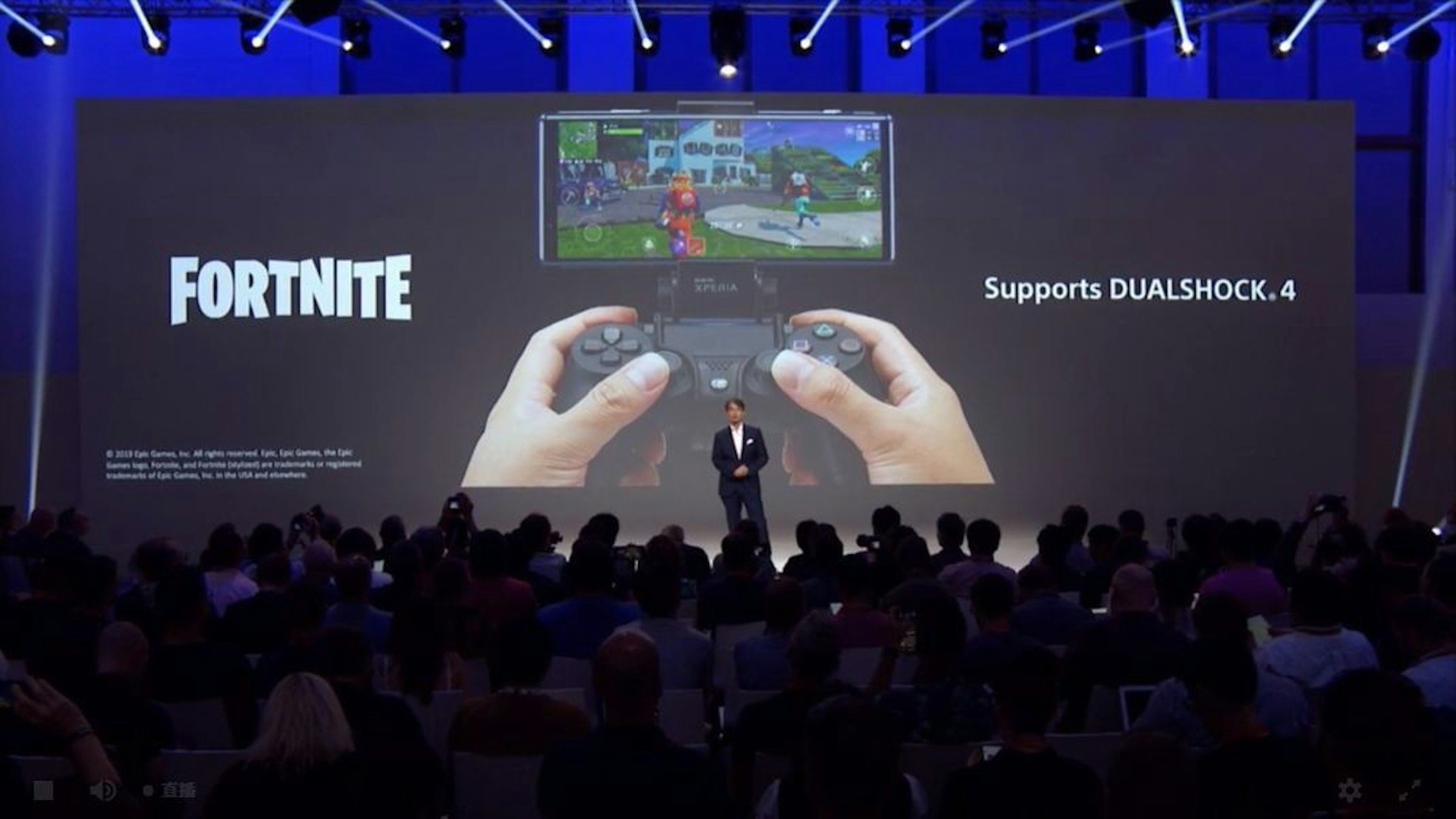 Display device, Fortnite, World, Television show, Public Relations, Audience, Television, Convention, Public, Performance, fortnite, Audience, Gadget, Technology, Performance, Electronic device, Display device, Event, Stage, Media, World