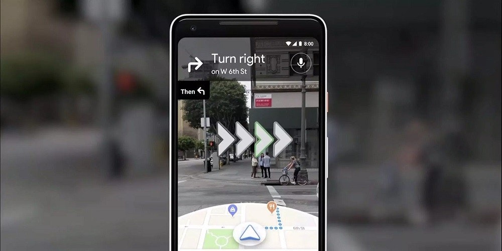 Google Maps, Augmented reality, 2018 Google I/O, Android, , Google, Map, Google Pixel, Google Lens, Google Maps, ar google maps, Iphone, Smartphone, Gadget, Technology, Portable communications device, Electronic device, Communication Device, Mobile phone, Screenshot, Photography
