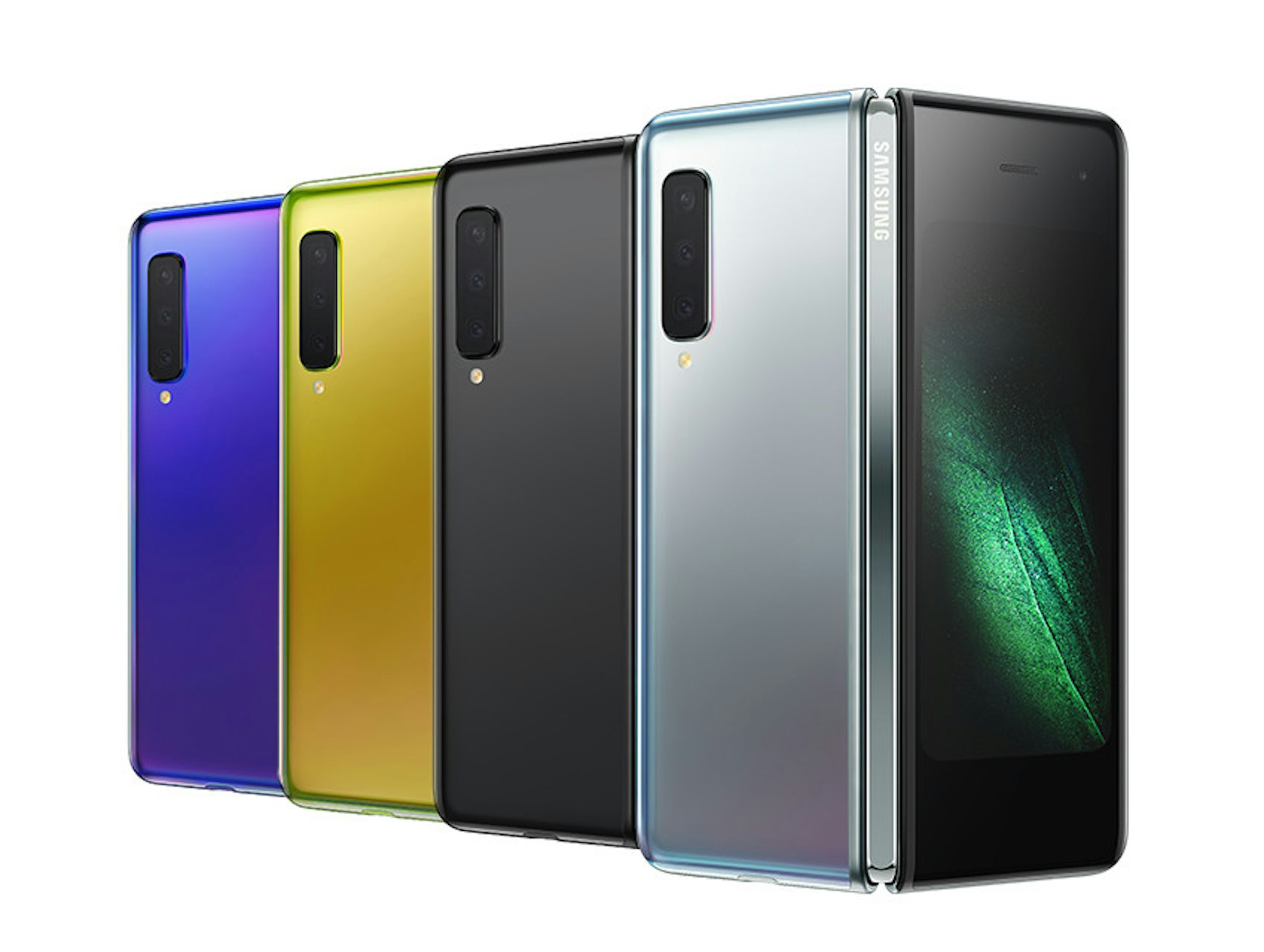 Samsung Galaxy Fold, Samsung Galaxy S10, Foldable smartphone, Samsung, , Smartphone, Samsung Galaxy Note 8, Samsung Group, Super AMOLED, Space Silver, galaxy fold green, Mobile phone, Product, Gadget, Mobile phone case, Electronic device, Technology, Communication Device, Mobile phone accessories, Portable communications device, Material property