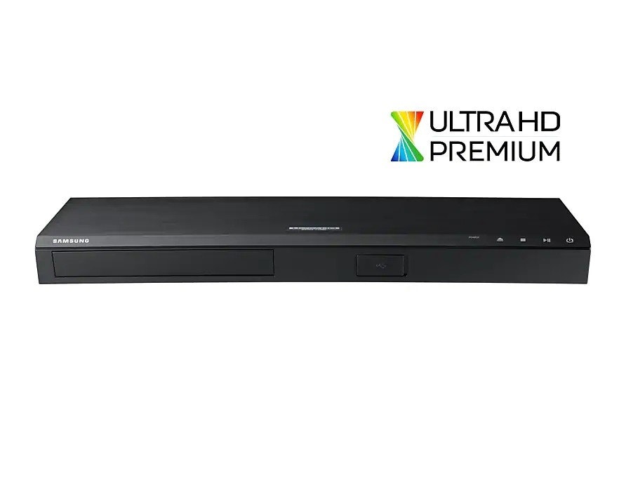 HDMI, Blu-ray disc, Blu-ray Player, Output device, Electronics, Multimedia, Product design, 4K resolution, Design, Samsung UBD-M8500, Blu-ray Player, Electronics, Product, Electronic device, Technology, Multimedia, Gadget, Television accessory, Output device, Laptop accessory
