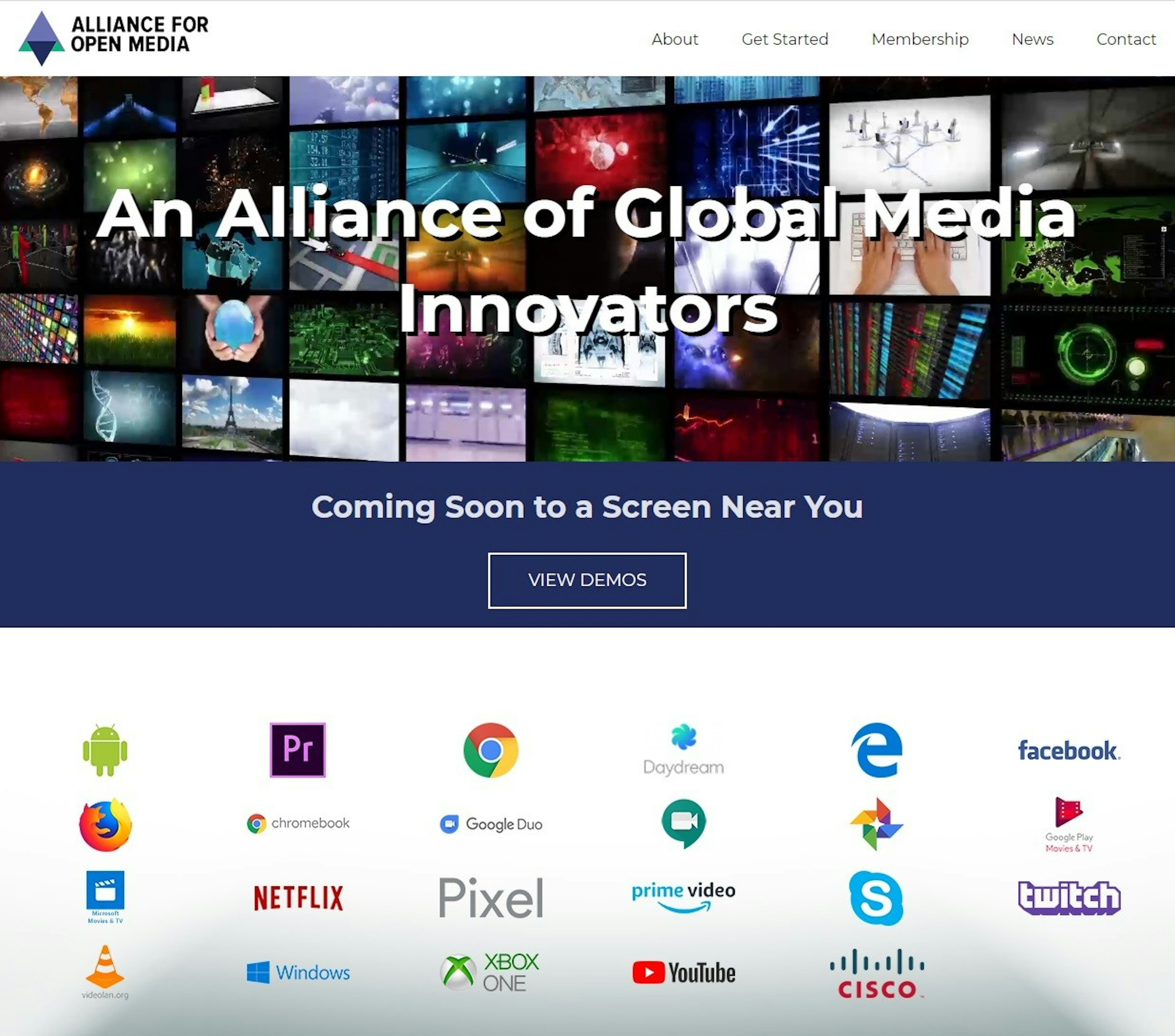 照片中提到了ALLIANCE FOR、OPEN MEDIA、About，跟思科系統、首映有關，包含了twitch.tv、計算機程序、展示廣告、在線廣告、商標