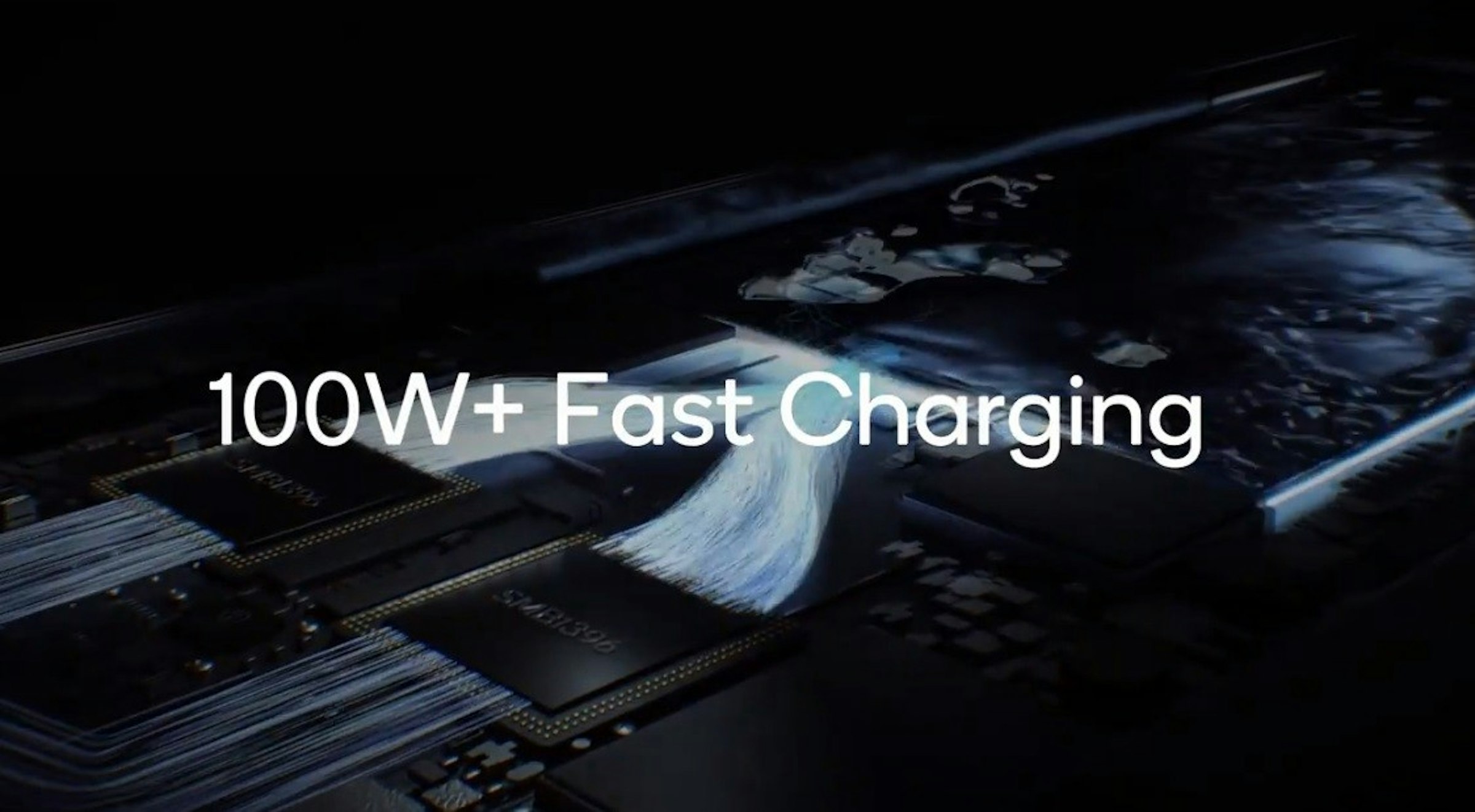 照片中提到了100W+ Fast Charging、SMBI396，包含了材料、快速充電、高通公司、高通金魚草、移動電話