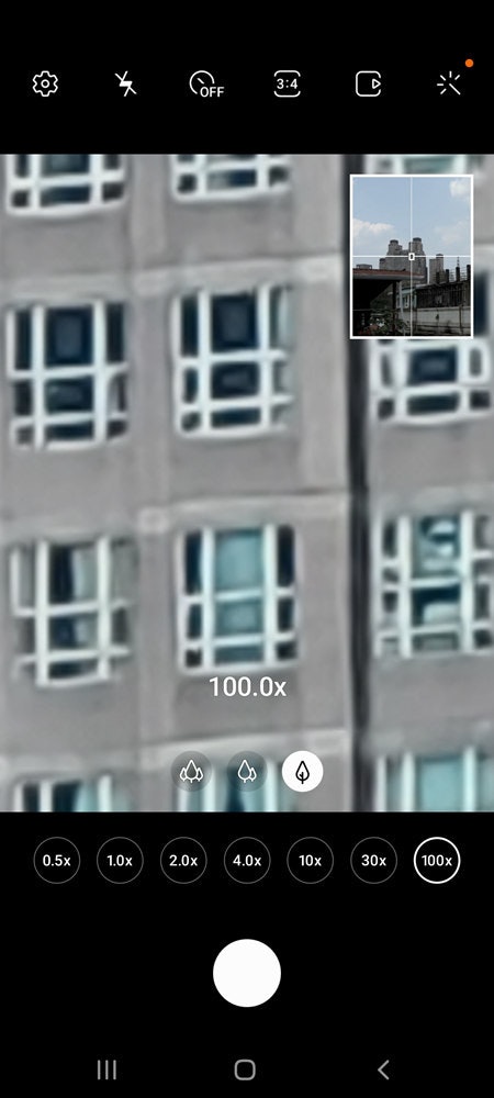 照片中提到了3:4、OFF、100.0x,包含了屏幕截图、屏幕截图、仪表