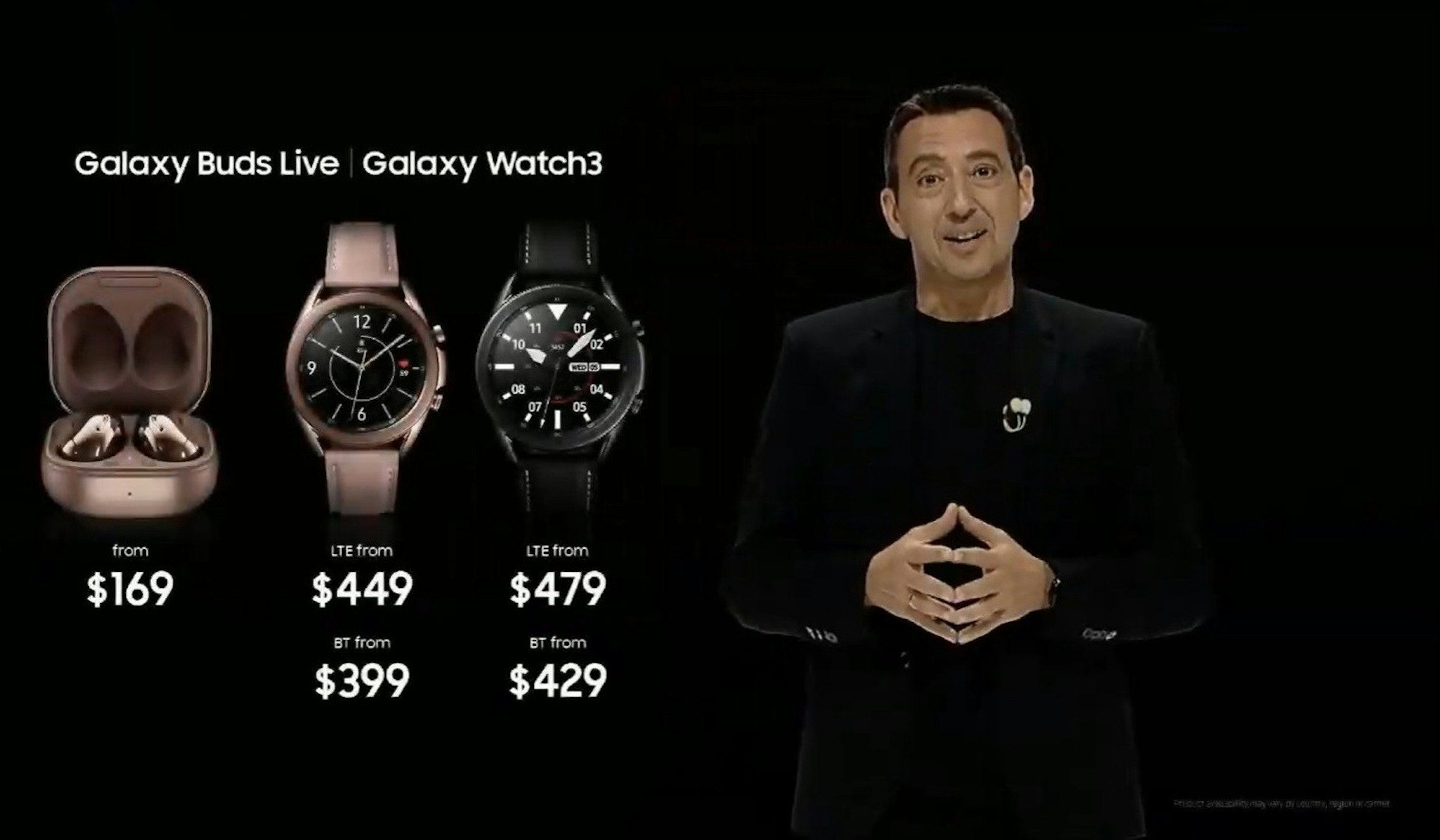 照片中提到了Galaxy Buds Live Galaxy Watch3、12、11，跟1492图片、SAP SE有关，包含了看、产品设计、牌、产品、看