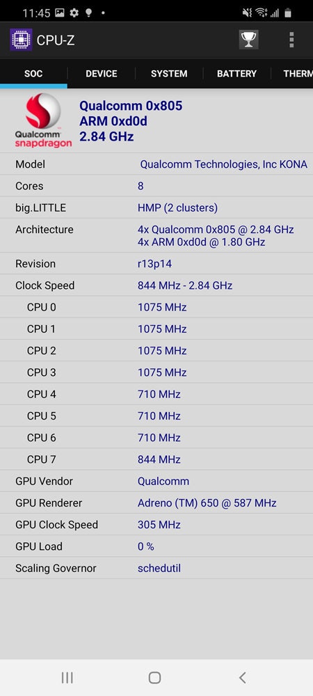 照片中提到了A CPU-Z、Soc、DEVICE，包含了cpu z oneplus 7专业版、一加5、一加3T、一加、一加7T