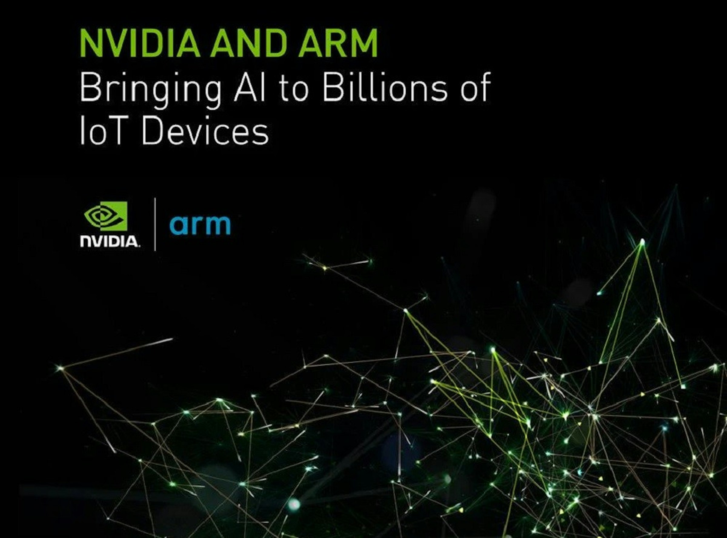 照片中提到了NVIDIA AND ARM、Bringing Al to Billions of、loT Devices，跟英偉達有關，包含了英偉達、極低密度脂蛋白、圖形處理單元、卡達