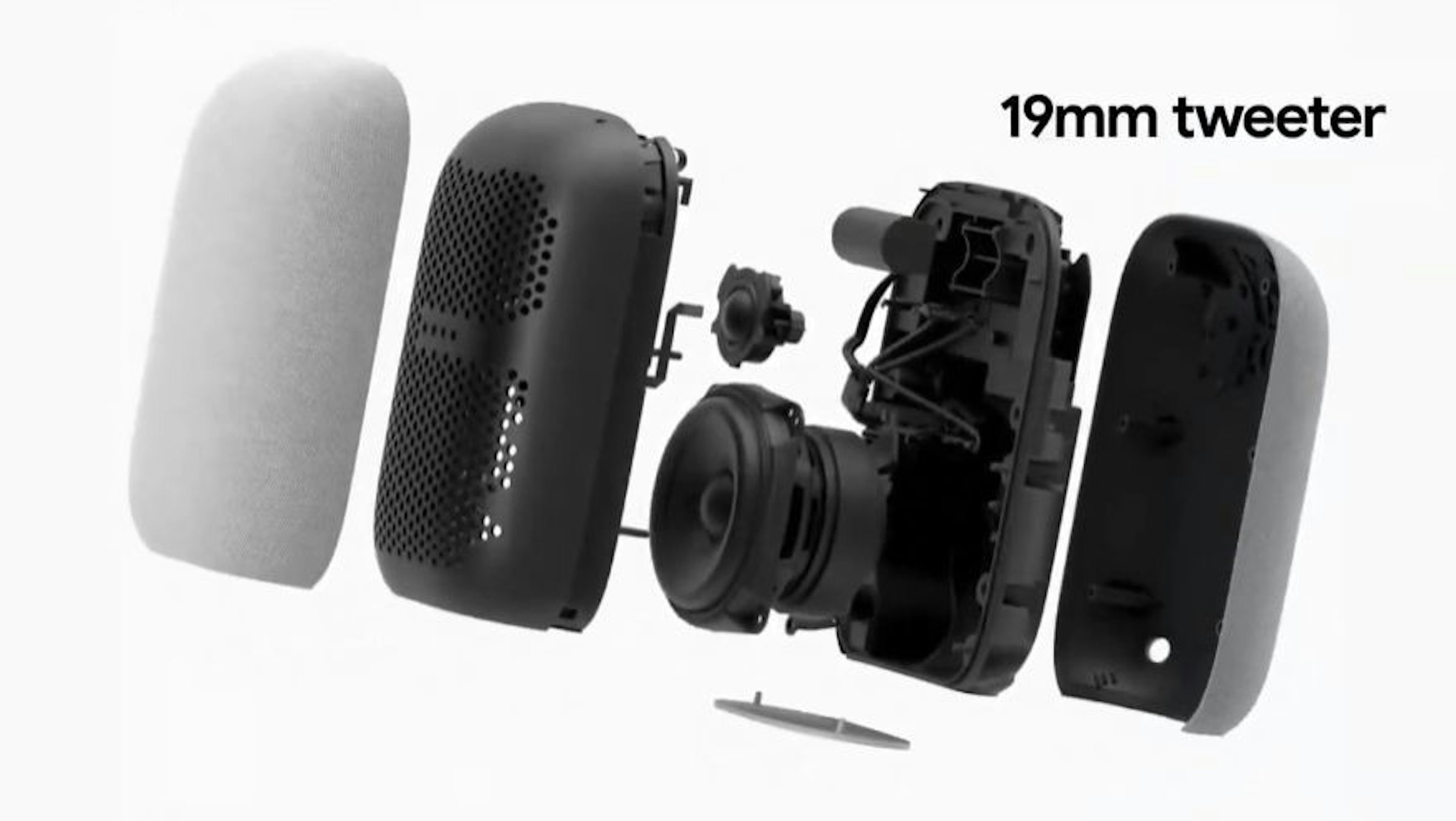 照片中提到了19mm tweeter、100，包含了鏡頭、鏡頭、相機、產品設計、鏡片