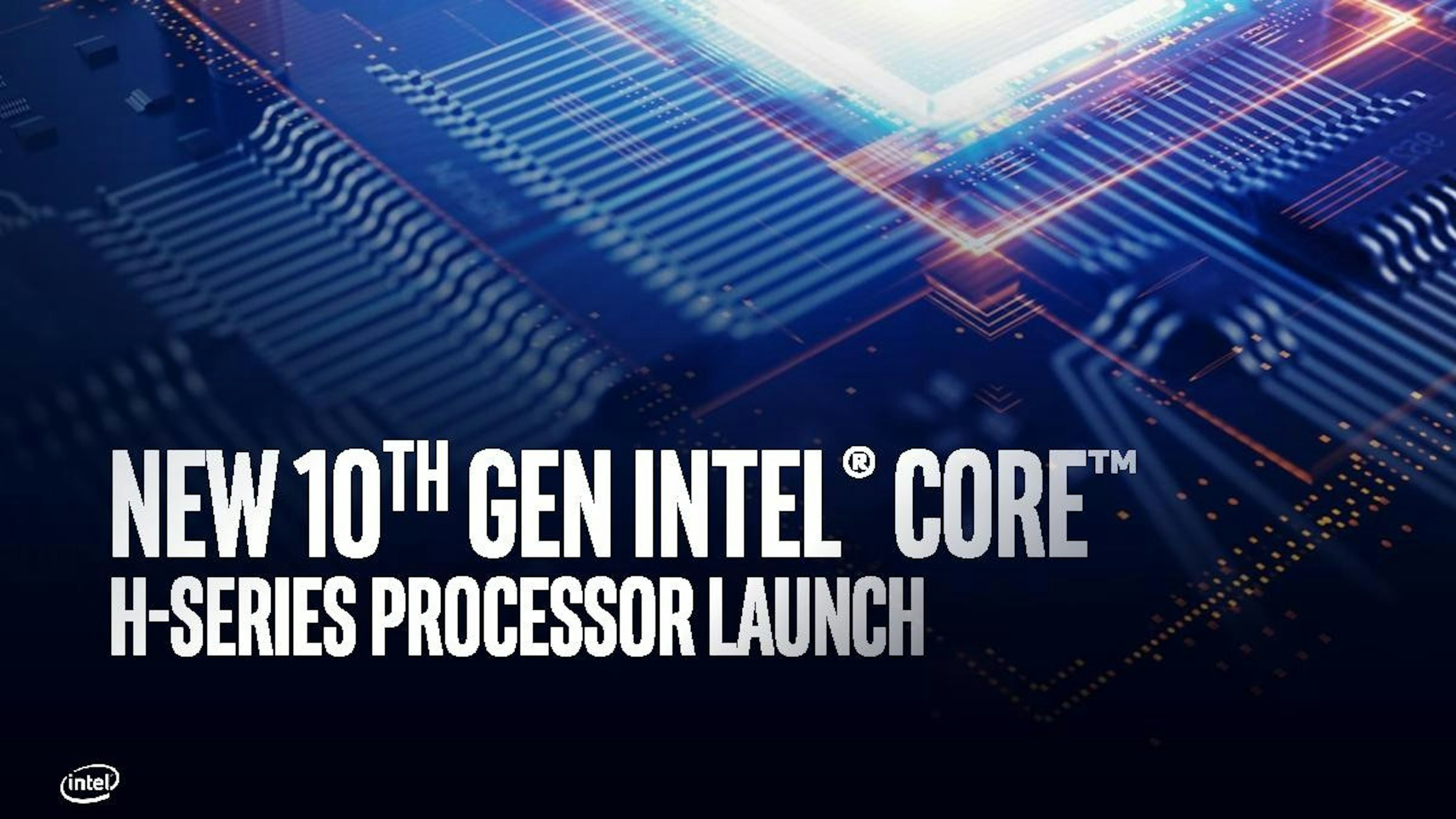 照片中提到了385、NEW 10TH GEN INTEL CORE"、H-SERIES PROCESSOR LAUNCH，跟英特爾有關，包含了平面設計、平面設計、軟件工程、牆紙、能源