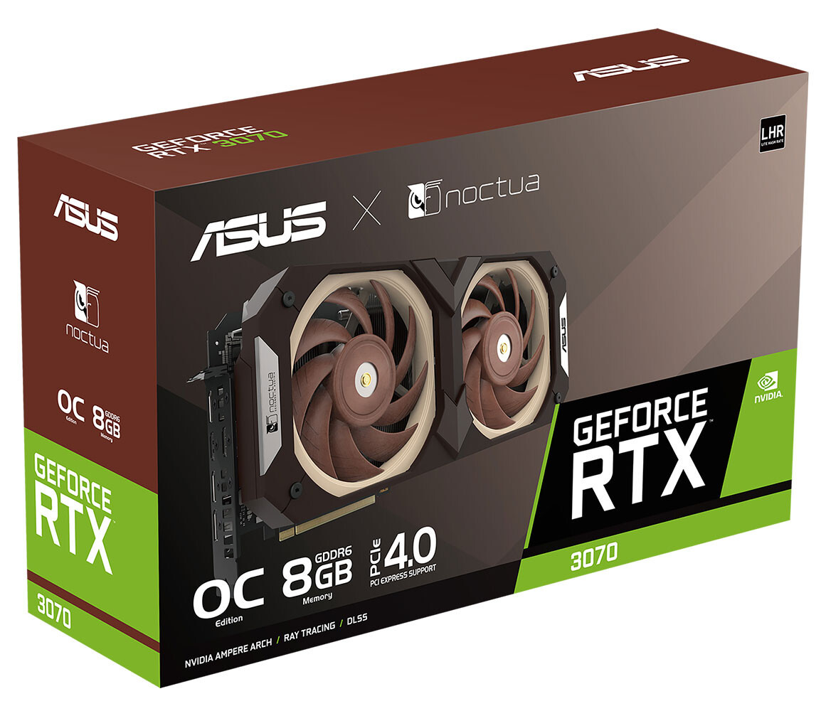 華碩正式宣布GeForce RTX 3070 Noctua Edition 顯示卡，運轉噪音僅12.5