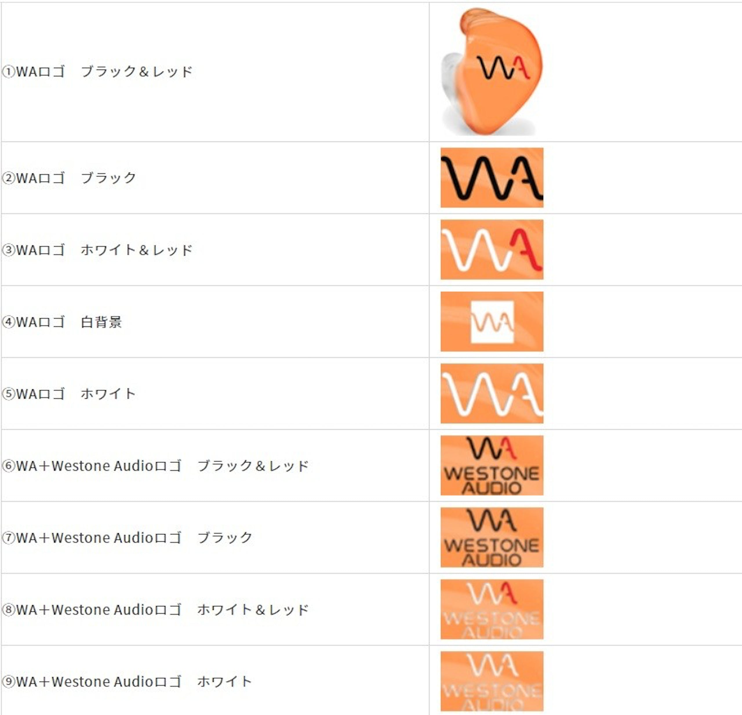 照片中提到了OWAロゴ ブラック&レッド、2WAロゴ ブラック、3WAロゴ ホワイト&レッド，包含了橙子、0JC、產品、牌、線
