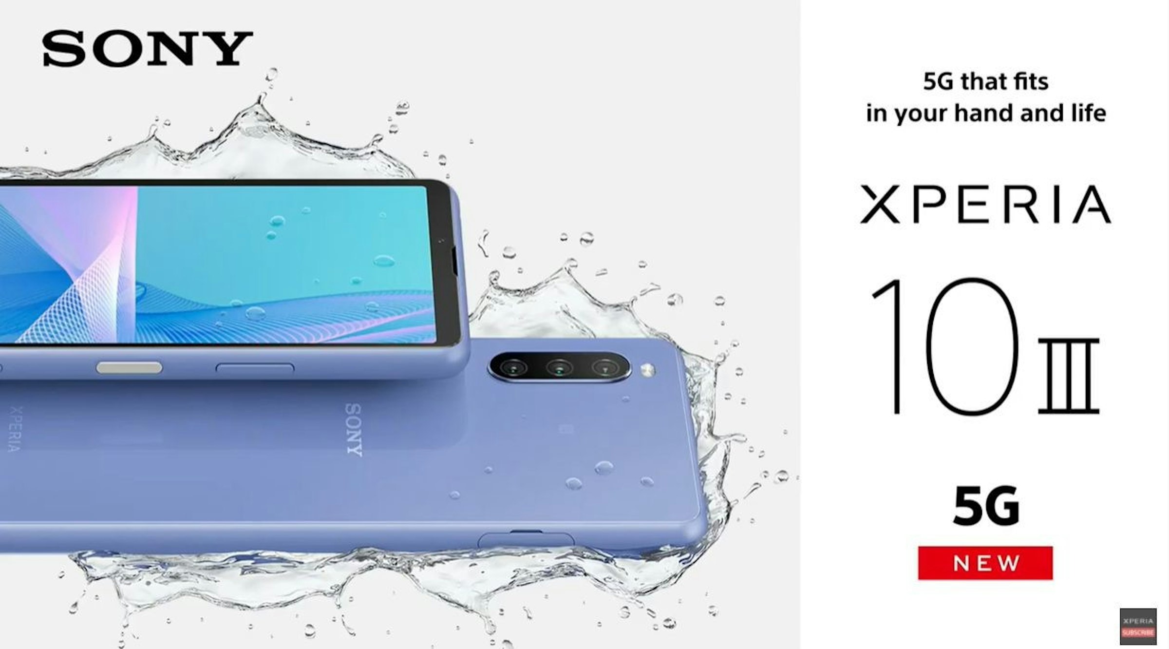 照片中提到了SONY、5G that fits、in your hand and life，包含了了索尼、產品設計、產品、牌、電子產品