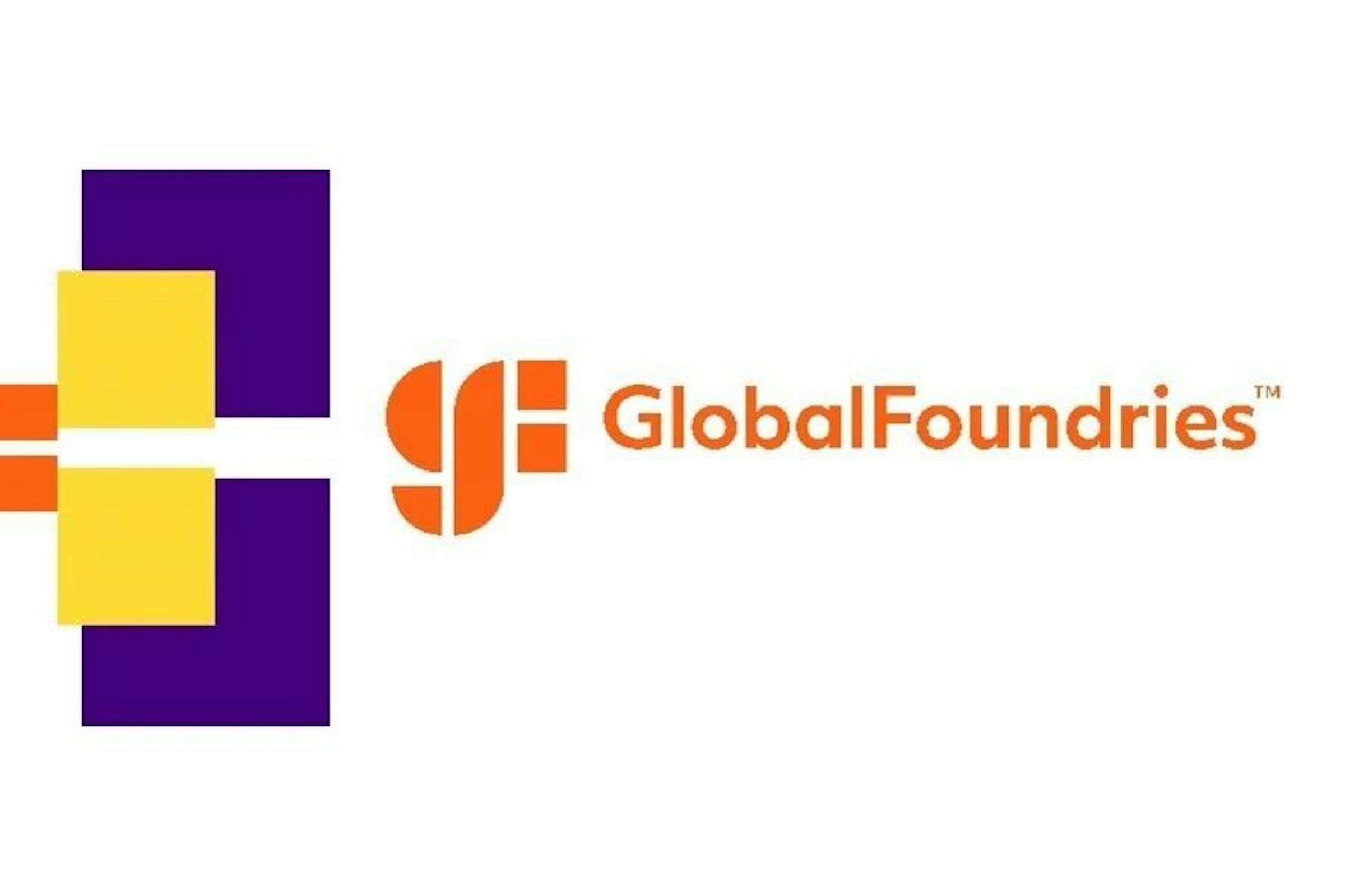 照片中提到了(H GlobalFoundries"、TM，包含了橙子、商標、牌、產品、圖形