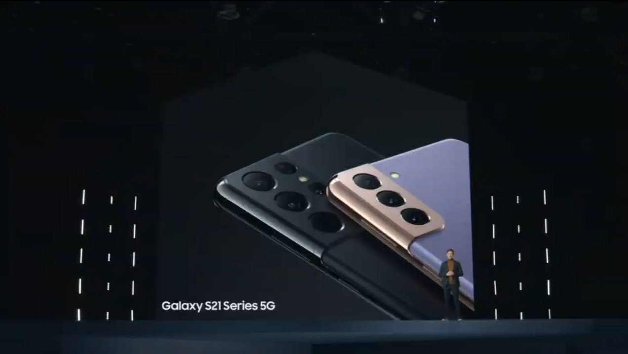 照片中提到了Galaxy S21 Series 5G，包含了小工具、移動設備、牆紙、小工具、產品設計