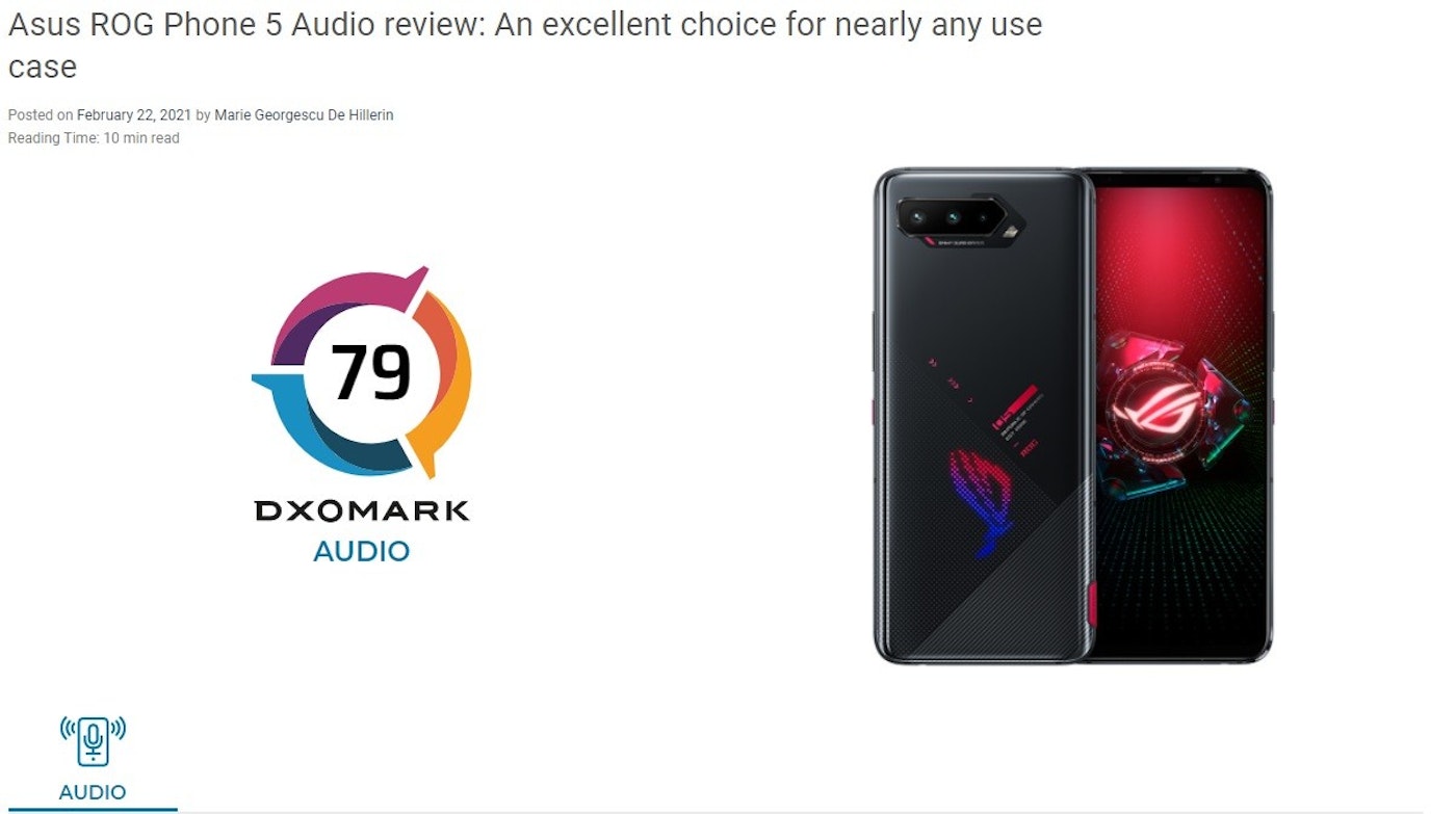 Dxomark 率先公布rog Phone 正反面官圖以及音效評測結果 並確認搭載ess 音效晶片 Rog Phone 5 Cool3c