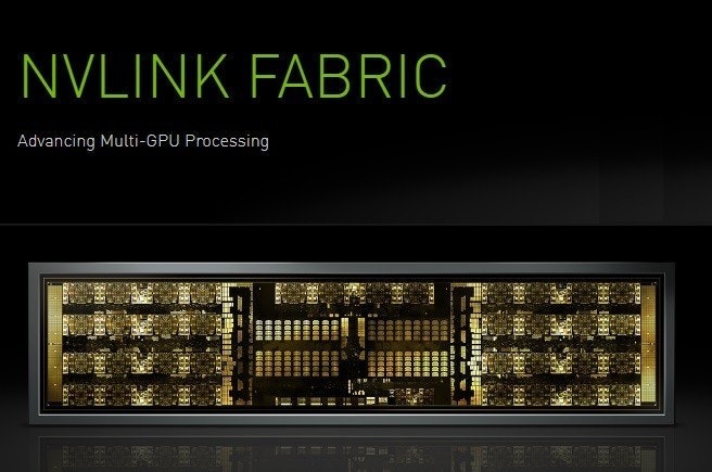 照片中提到了NVLINK FABRIC、Advancing Multi-GPU Processing，包含了英偉達、英偉達、英偉達DGX、圖形處理單元、超級電腦