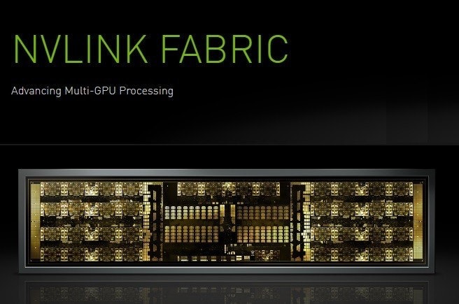 照片中提到了NVLINK FABRIC、Advancing Multi-GPU Processing,包含了英偉達、英偉達、英偉達DGX、圖形處理單元、超級電腦