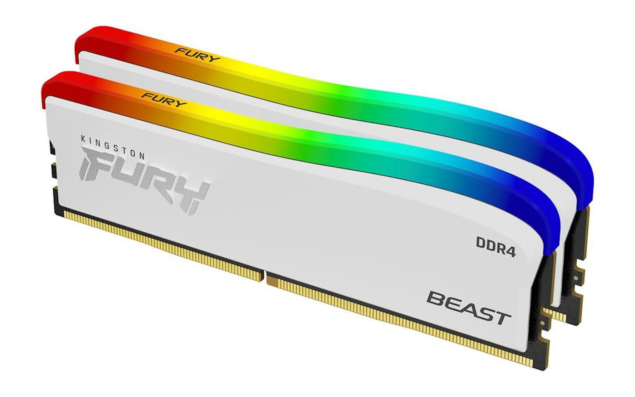 照片中提到了FURY、FURY、KINGSTON，跟大東會議、哈菲有關，包含了金士頓最好的 rgb 白色、金士頓 FURY Beast DDR4 RGB 特別版內存、金斯頓、DDR4 SDRAM、內存