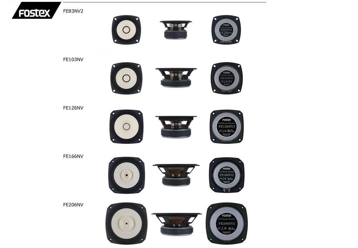 照片中提到了FOstex、FE83NV2、FESINV2,跟fostex有關,包含了硬件、產品設計、設計、牌、字形