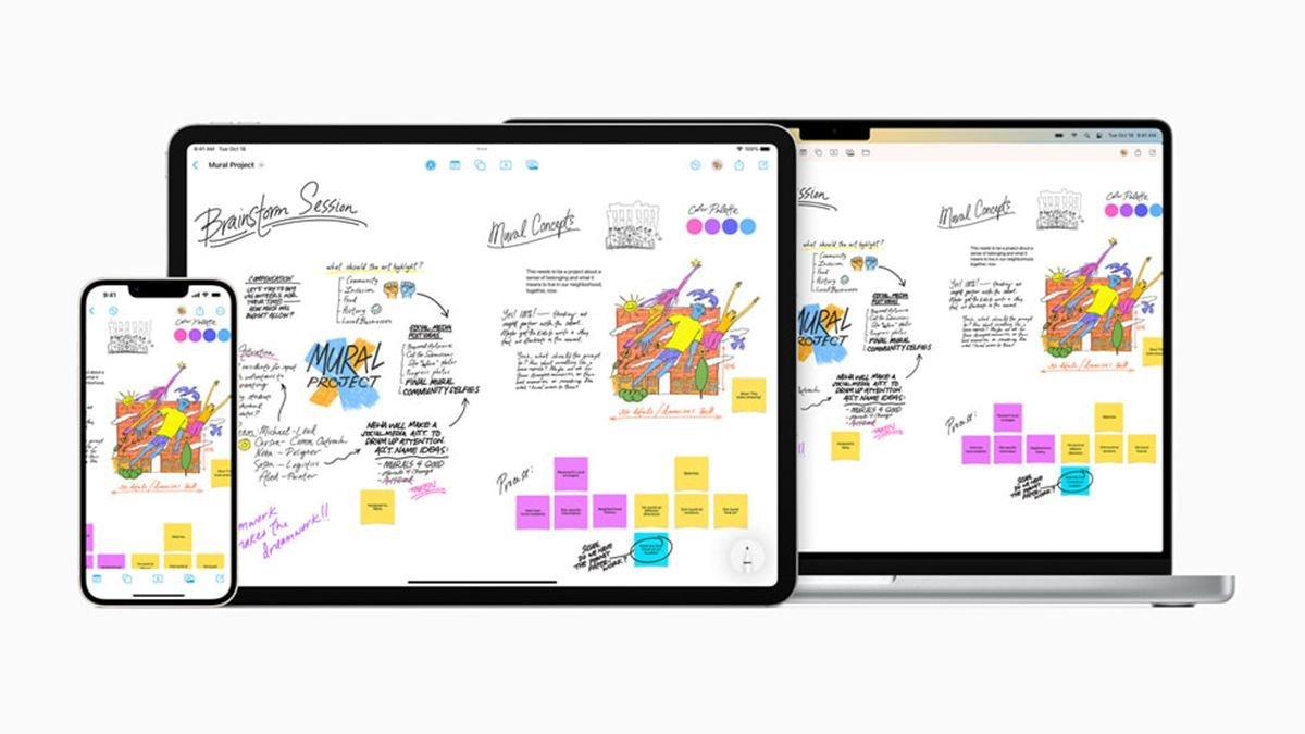 照片中提到了FUAR PAN、S、Mural Project,包含了iPadOS 16、iPad Pro、iPadOS 16、蘋果、iPad操作系統