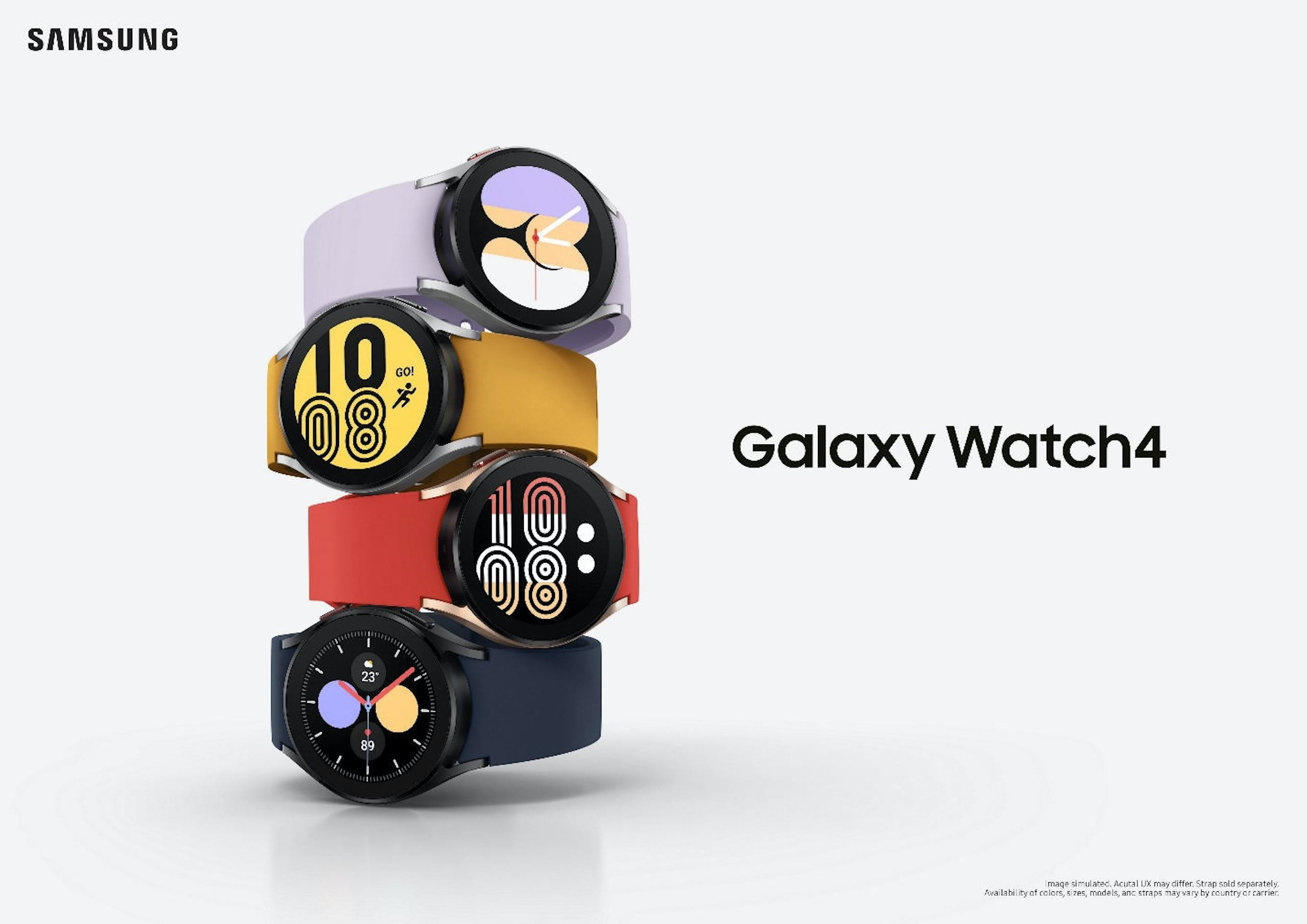 照片中提到了SAMSUNG、40、08，包含了三星Galaxy、三星 Galaxy 手錶 4、Galaxy Watch4 LTE（44 毫米）、三星、三星電子