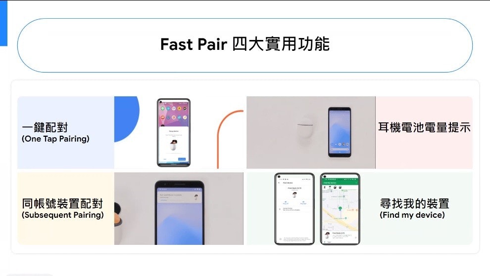 照片中提到了一鍵配對、(One Tap Pairing)、同帳號裝置配對,包含了電子產品、手機、電話技術、電子產品、產品設計