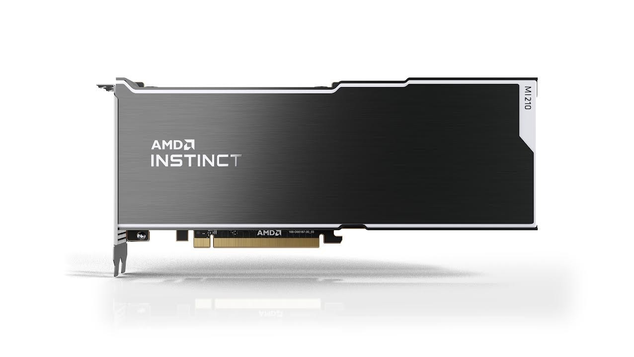 照片中提到了AMDA、INSTINCT、AMDA，跟Advanced Micro Devices公司有關，包含了AMD Instinct 加速器、電腦硬件、圖形處理單元