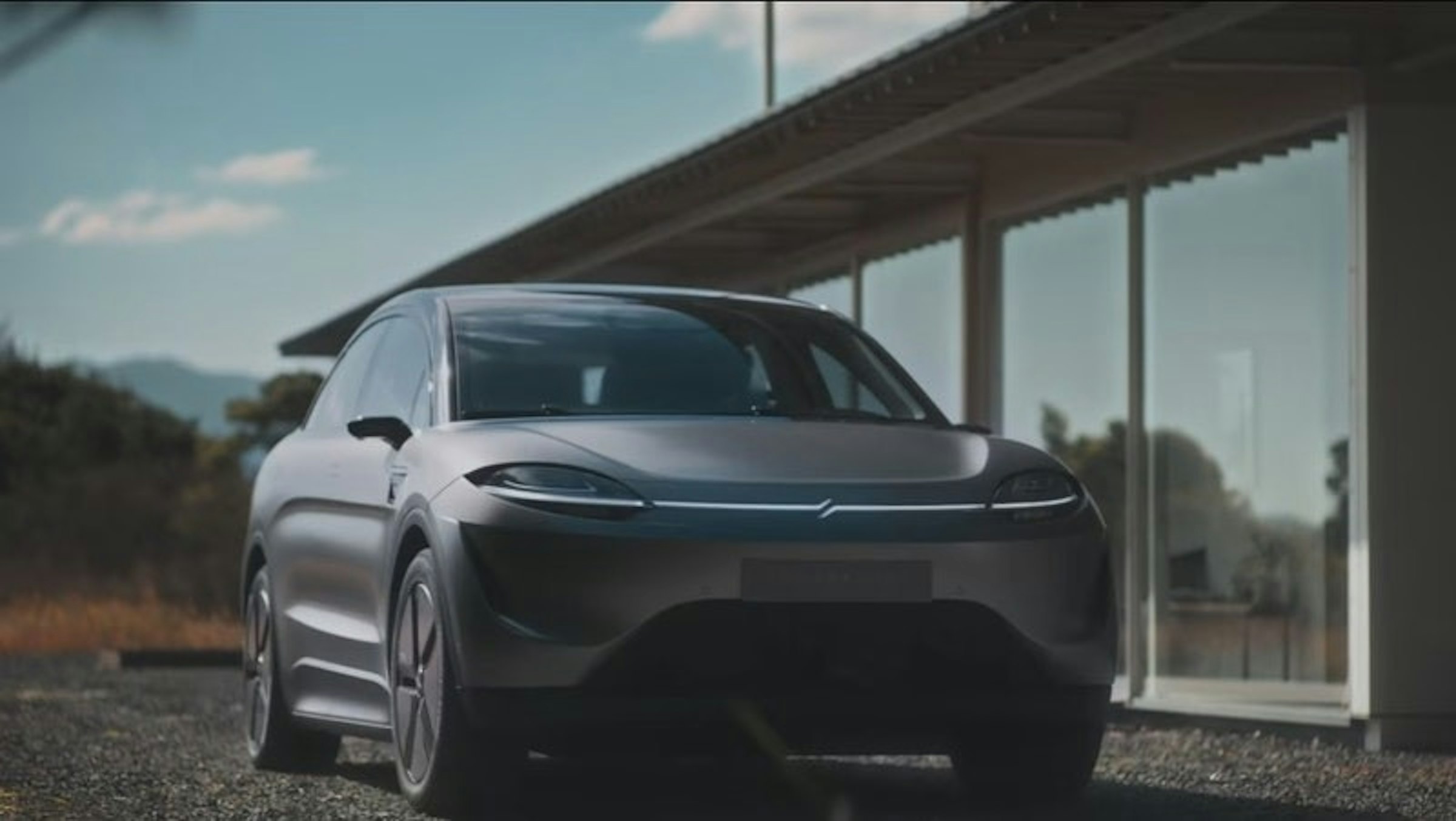 照片中包含了索尼電動車、電動車、索尼Vision-S、2020年國際CES、汽車