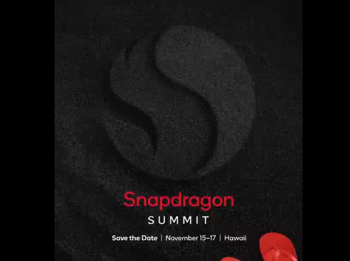 照片中提到了Snapdragon、SUMMIT、Save the Date | November 15-17 | Hawaii，包含了愛、字形、圖形、圈、海報