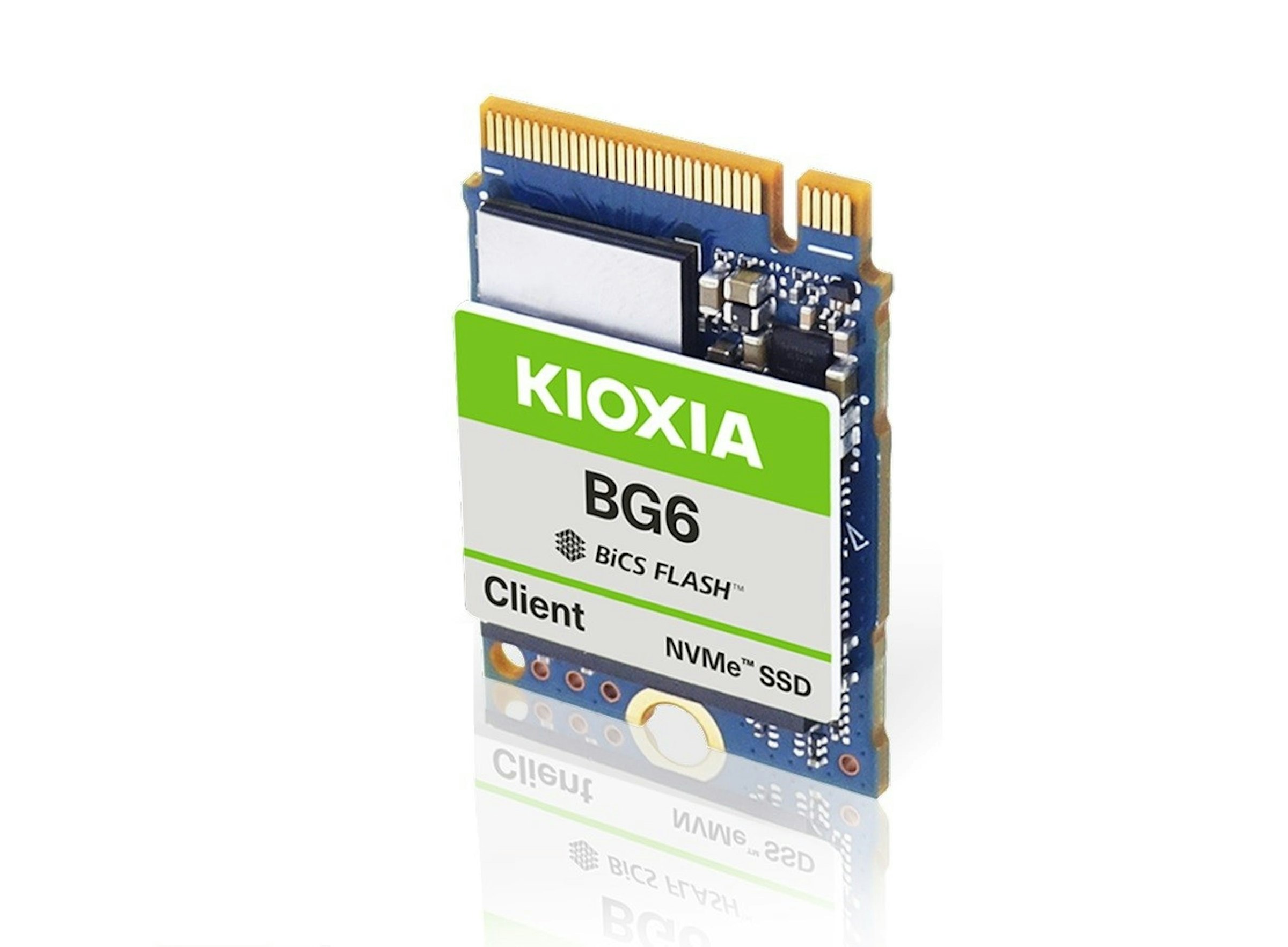 照片中提到了KIOXIA、BG6、Client，跟艾克索拉有關，包含了PCIE M 2 2230 固態硬碟、Kioxia 512GB NVMe/PCIe M.2 2230 SSD 用戶端，KBG50ZNS512G、固態硬盤、M.2、柯夏