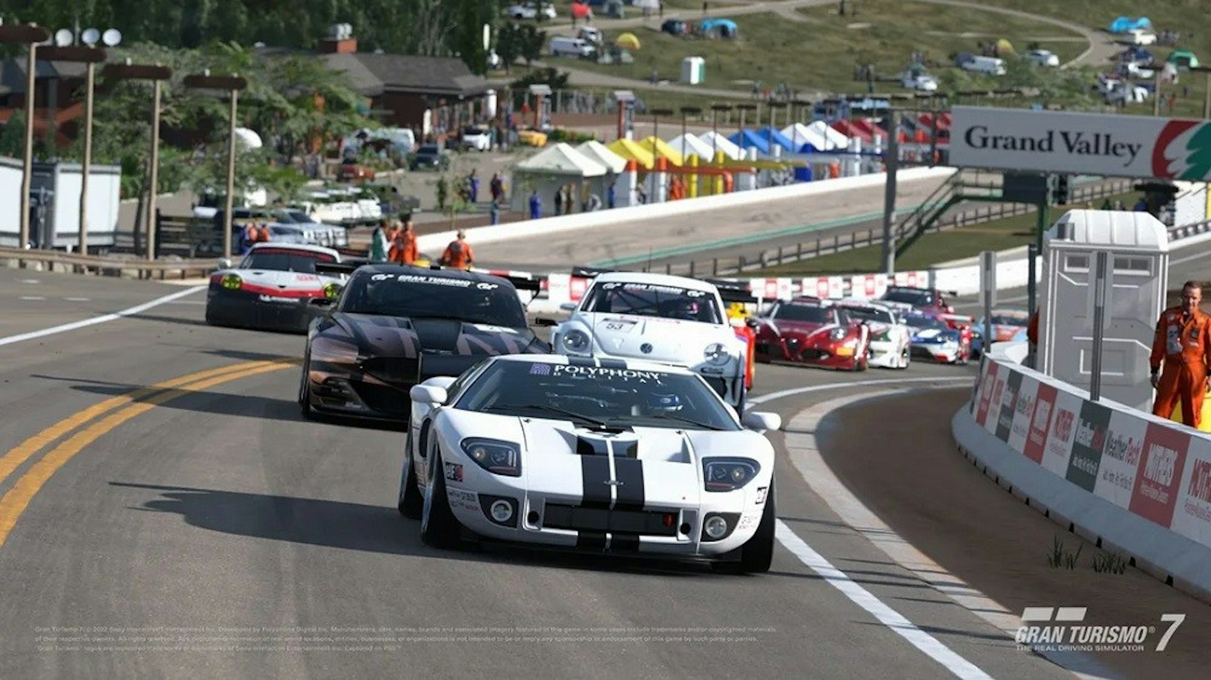 照片中提到了Gran T2022 y、of the respective owners. At vel An depress、Turk are replicar，包含了波科諾跑道、格蘭旅遊7、Gran Turismo 2、的PlayStation、PlayStation VR