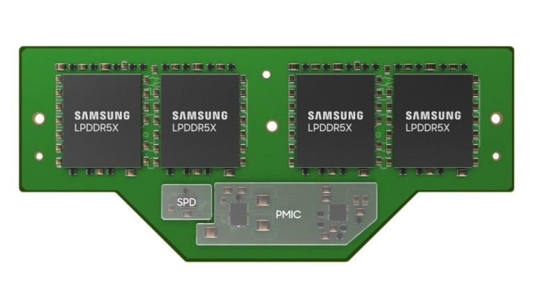 照片中提到了SAMSUNG、LPDDR5X、1443ப-பா படப: HI，包含了微控制器、電腦硬件、筆記本電腦、壓縮附加記憶體模組、筆記本檢查