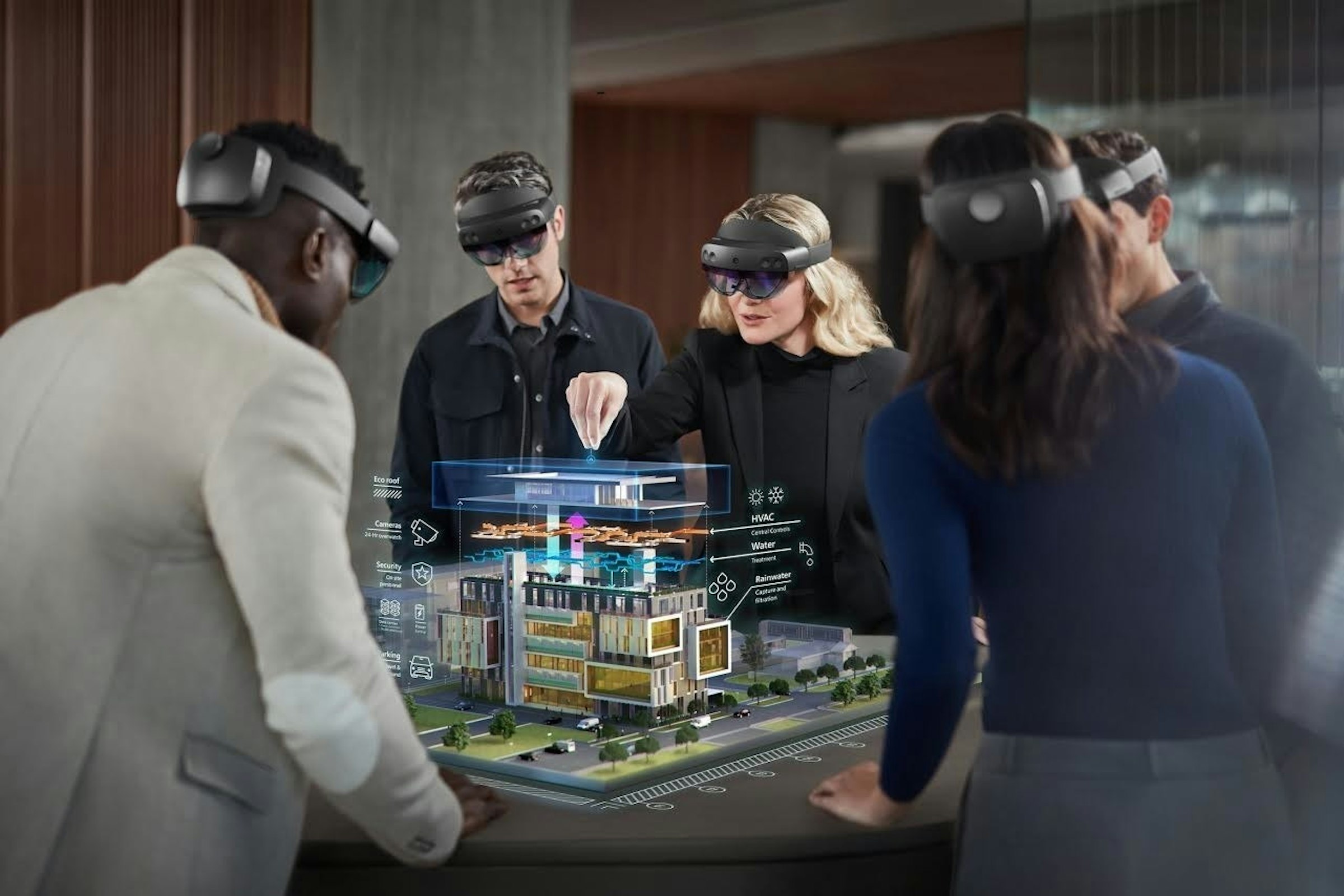 照片中提到了mum、HVAC、Water，包含了Hololens 2 協作、微軟HoloLens、全息鏡頭2、混合現實、微軟