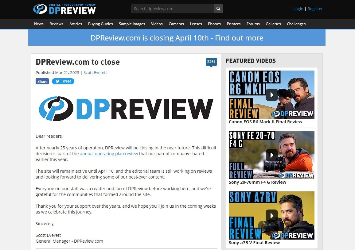 照片中提到了DIGITAL PHOTOGRAPHY REVIEW、DPREVIEW、News Reviews Articles Buying Guides Sample Images Videos Cameras Lenses Phones Printers Forums Galleries,包含了網頁、佳能EOS、佳能、無反光鏡可換鏡頭相機、f/2.8