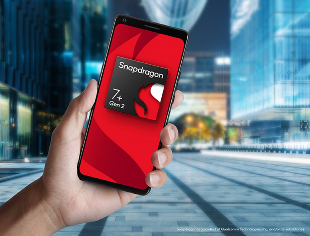 照片中提到了Snapdragon、7+、Gen 2,包含了蜂窩網絡、高通公司、高通金魚草、手機、移動電話
