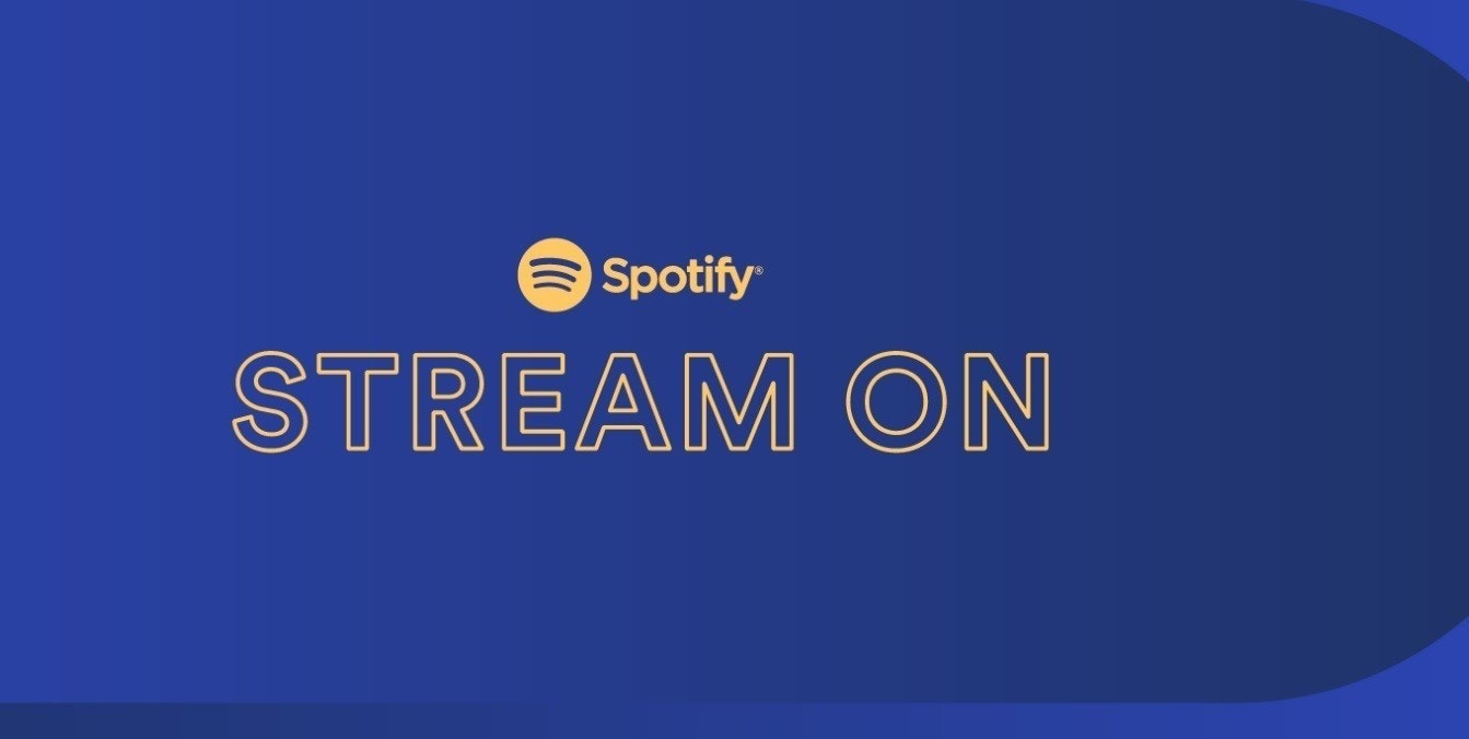 照片中提到了Spotify、STREAM ON,包含了天空、音質、高保真度、Spotify、高級音頻編碼