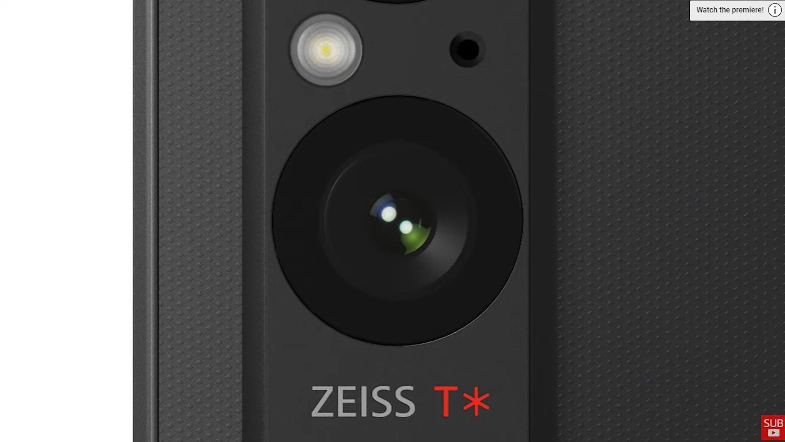 照片中提到了ZEISS T*、Watch the premiere! (i)、SUB，跟中興通訊有關，包含了zend框架、電腦音箱、音箱、揚聲器、鏡頭